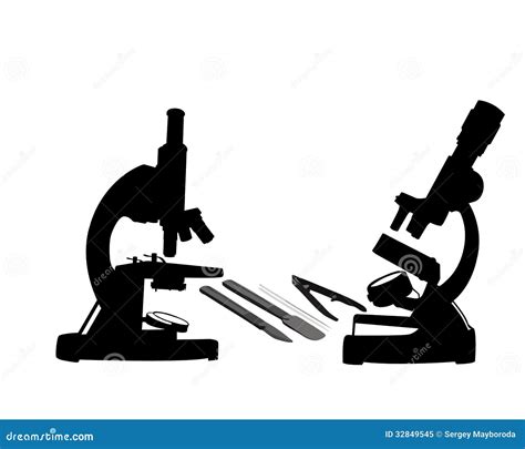 Dos Microscopios Ilustración Del Vector Ilustración De Instrumento 32849545