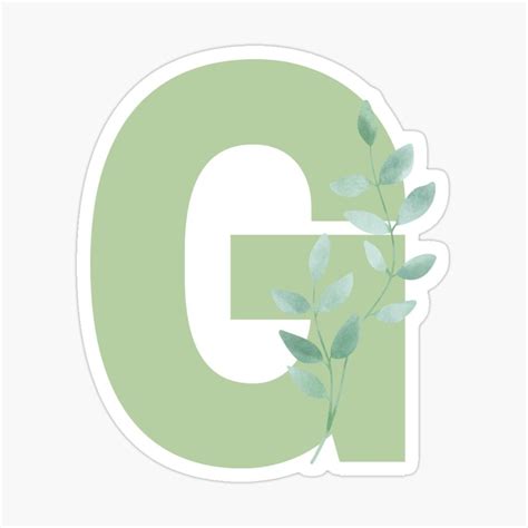 The Letter G Sage Green Decorative Lettering Sticker By Baeyoncemd