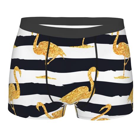 Disketp Gold Flamingo Men S Boxer Briefs Soft And Breathable Cotton