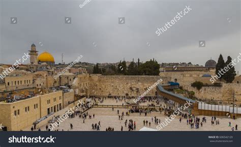 Temple Mount Western Wall Golden Dome Stock Photo (Edit Now) 606542120