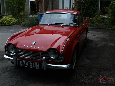 Triumph Tr Red Convertible With Surrey Top Great Condition Only