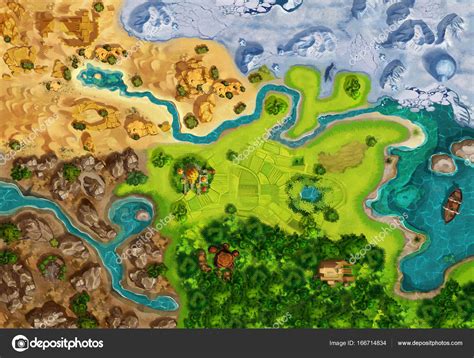 Game Map, Game Board, Top View. Medieval Style Stock Illustration by ...