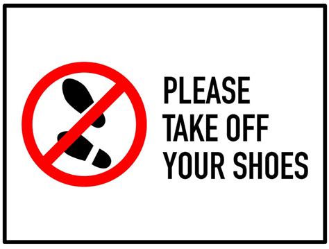 Please Take off Your Shoes Warning Caution Danger Sign Self - Etsy UK