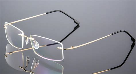 Classic Mens Titanium Rimless Glasses Frames Spring Temple Myopia Op Cinily