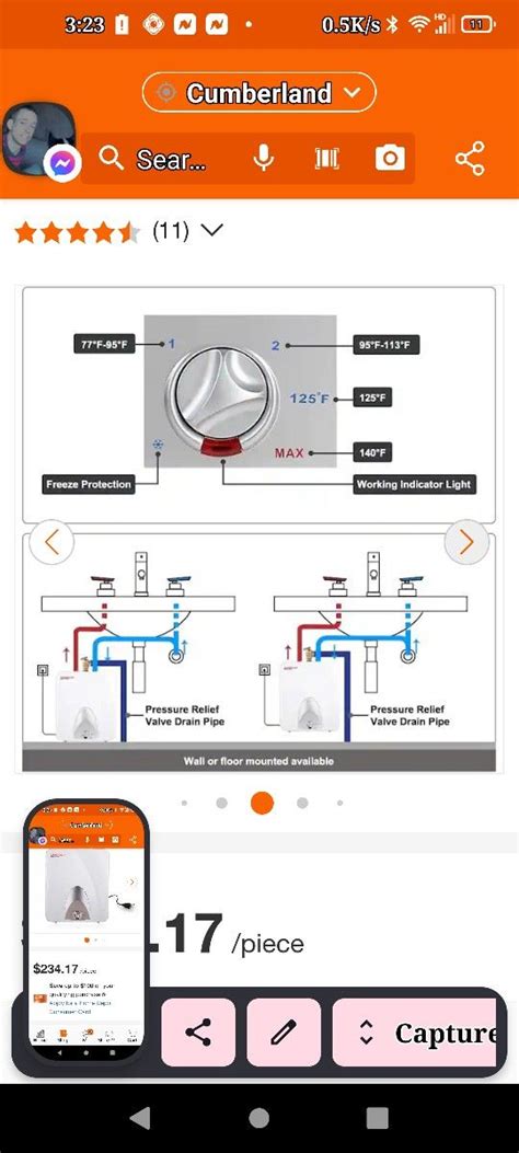 NOTES CAMPLUX Electric Hot Water Heater 6 Gallon 120 Volt Corded