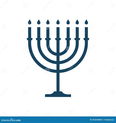 Menorah Vector Icon Hanukkah Menora Jewish Symbol Isolated Logo Hanuka