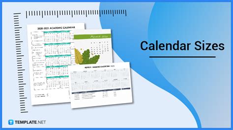 Calendar Size - Dimension, Inches, mm, cms, Pixel