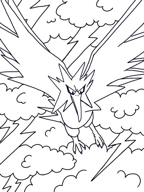 Zapdos Coloring Page At GetColorings Free Printable Colorings