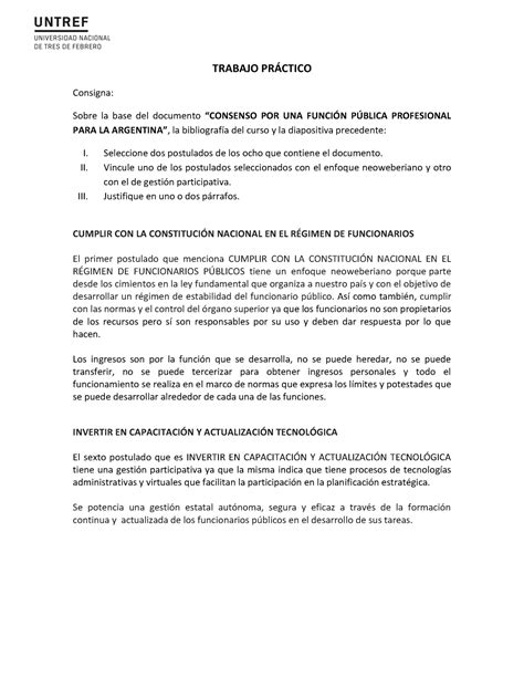 TP Debate Contemporaneo TRABAJO PRCTICO Consigna Sobre La Base Del