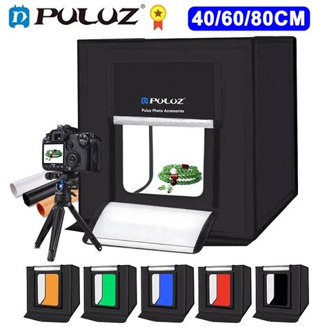 PULUZ 40 60 80cm Portable Photo Studio Box Photography Softbox Dual LED