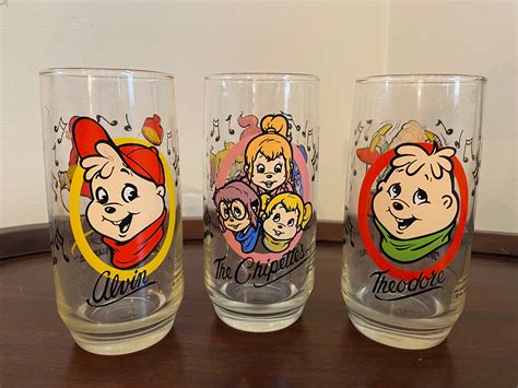 1985 Vintage Alvin & the Chipmunks Glasses Set of 3 - Etsy