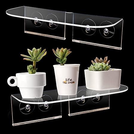 Amazon Pack Suction Cup Shelf For Plants Window Inch