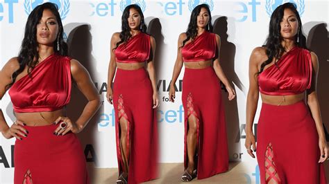 Nicole Scherzinger Red Dress At Unicef Summer Gala In Porto Cervo R