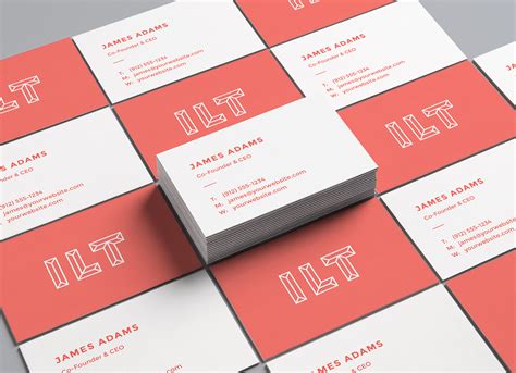 Free Perspective Business Card Mockup PSD Presentation - Good Mockups