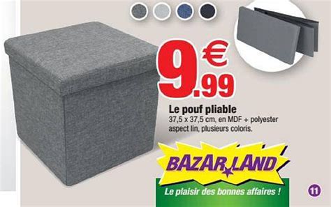 Promo Le Pouf Pliable Chez Bazarland ICatalogue Fr