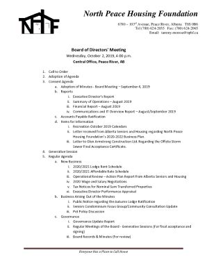 Fillable Online North Peace Housing Foundation Employee Directory Fax