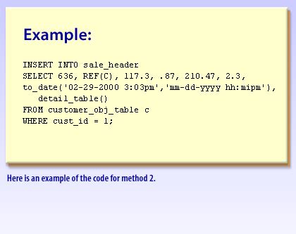 Inserting Row Into Object Table Using Oracle PL SQL