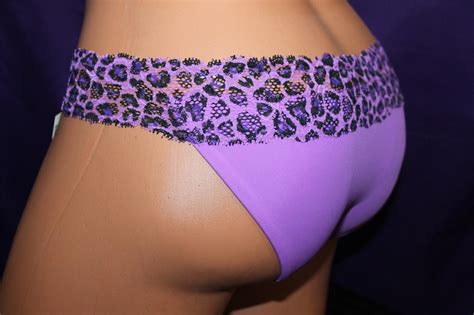 Xs Victoria S Secret Pink Bikini Bottom Swim Beach Purple Black Lace