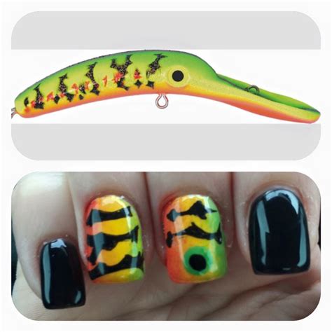 Fishing lure nail art | Fish nail art, Fish nails, Vacation nails