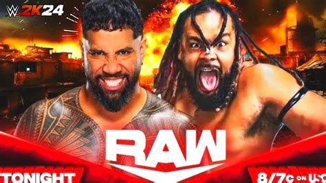 Jey Uso Vs Jacob Fatu Wwe Raw Extreme Rules Match Wwe K Youtube