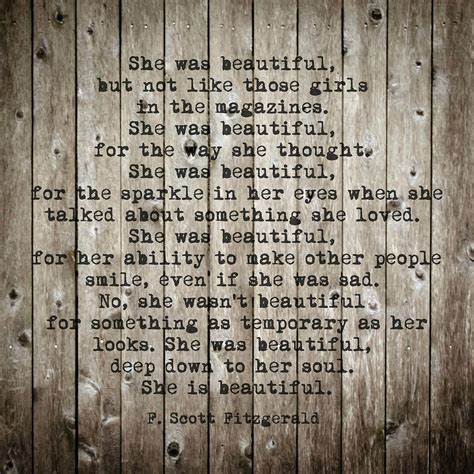 She Was Beautiful By F Scott Fitzgerald Woodbackground Poem