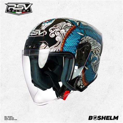 Jual BOSHELM Helm RSV New Windtail RYUJIN GLOSSY Helm Half Face SNI