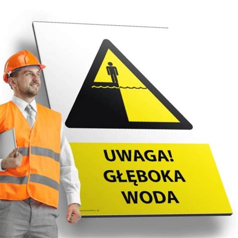 Tablica PVC 20x30cm UWAGA GŁĘBOKA WODA