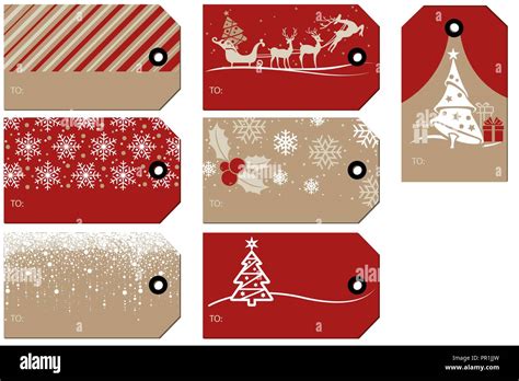 Set Of Christmas And New Year Gift Tags Stock Vector Image Art Alamy