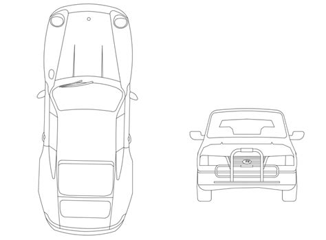 Elevation of car detail 2d view CAD transportation block dwg file - Cadbull