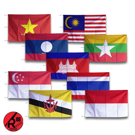 Jual Bendera Asean Lengkap Bisa Custom Semua Negara Shopee Indonesia