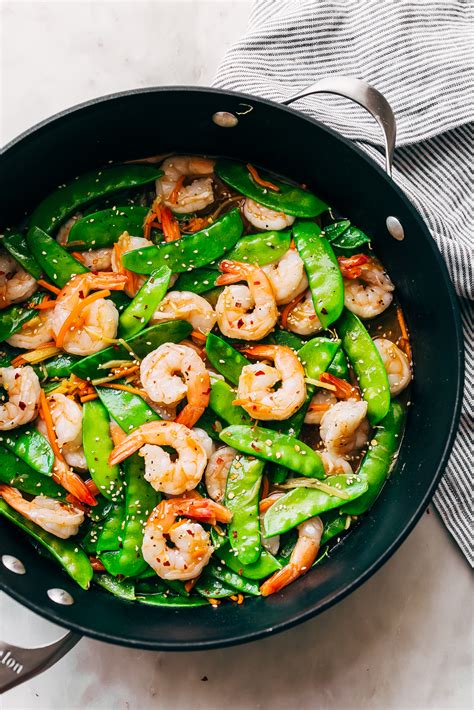 10 Minute Ginger Shrimp Snow Pea Stir Fry Recipe Little Spice Jar