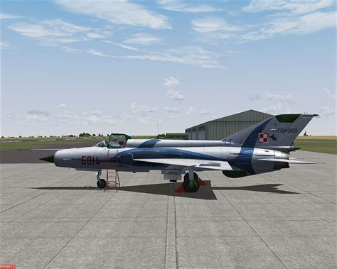 Mig 21mf 6814 Red For Fsx