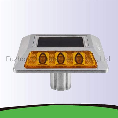 Solar Road Stud Aluminum Road Shoulder Track Warning Lights Led