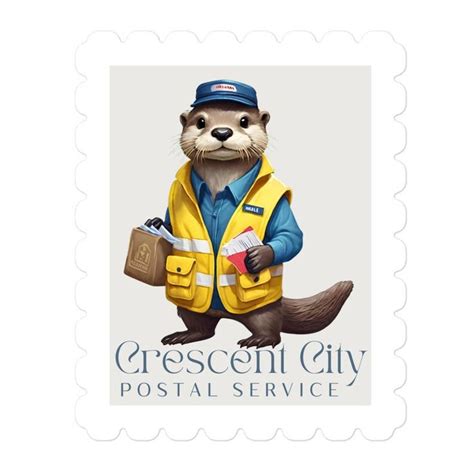 Crescent City Postal Service Messenger Otter Stamp Bubble Free Stickers