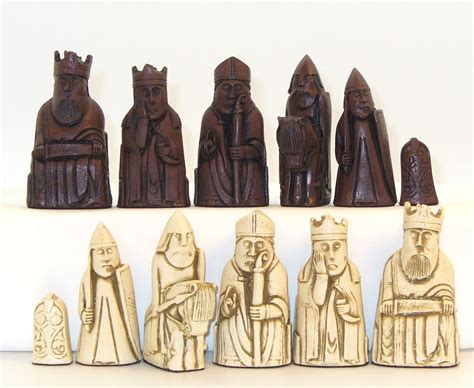 Isle Of Lewis Chessmen On Dark Rosewood Board Chess Set History Of