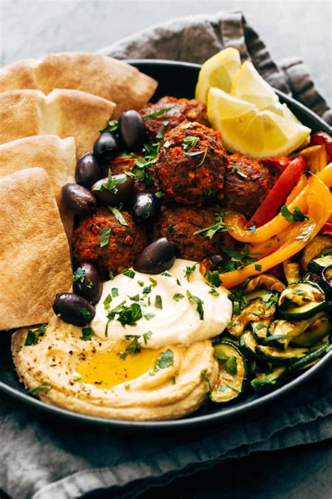 Harissa Meatballs With Whipped Feta Recipe Pinch Of Yum