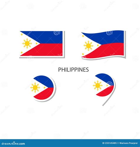 Philippines Icons Set Cartoon Vector Bohol Tarsier CartoonDealer