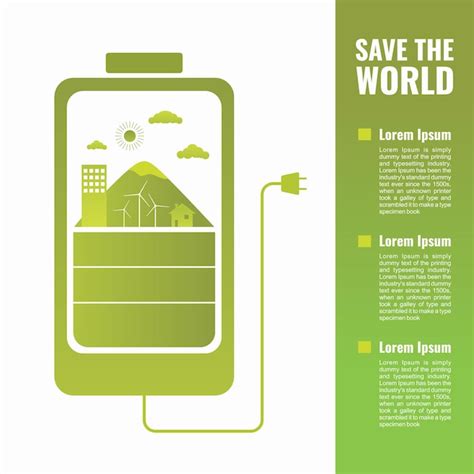 Szablon Transparentu Zielonej Energii Infografika Save The World