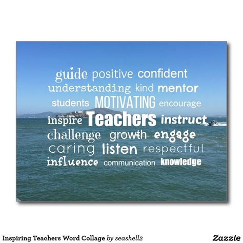 Inspiring Teachers Word Collage Postcard | Zazzle | Word collage ...