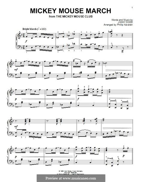 Mickey Mouse March by J. Dodd - sheet music on MusicaNeo