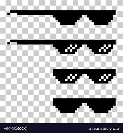 Set Of Fun Retro Pixel Sun Glass Icon Life Style Vector Image