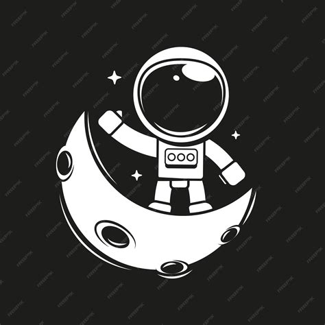 Lindo Astronauta Trabajando En La Ilustración Del Icono Del Vector De Dibujos Animados De La