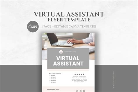 Editable Virtual Assistant Flyer Template One Page Va Flyer Virtual