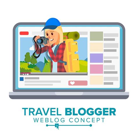 Vector De Concepto De Blog De Viajes Blog Personal Sobre Turismo Y