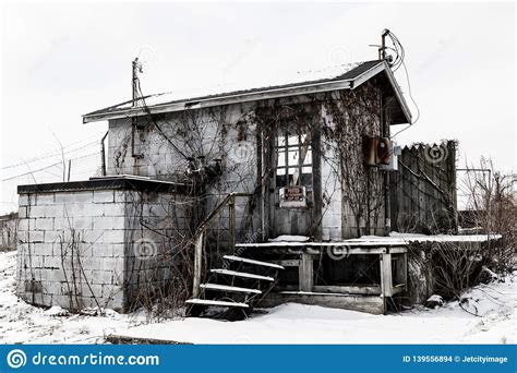 Abandoned Snow Covered Electrical Shack - Worn, Broken and Forgotten I ...