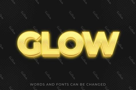 Glow Text Effect Premium Vector File