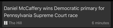 Daniel Mccaffery Wins Democratic Primary For Pennsylvania Supreme Court