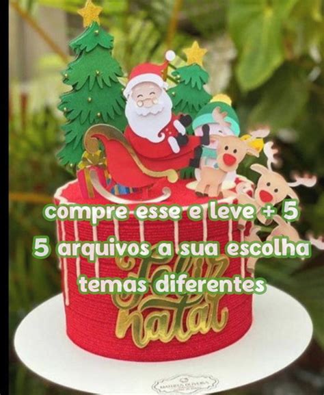 Arquivo Topo De Bolo Natal Papai Noel Renas Studio Elo7