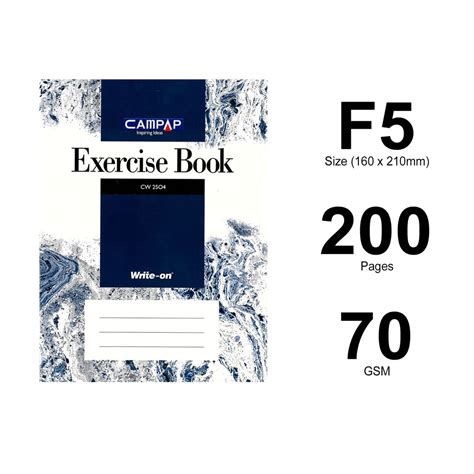 Campap Exercise Book F5 Size Card Cover Exercise Book 200 Pages