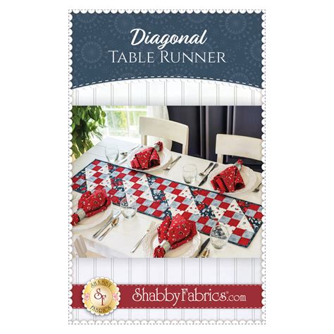 Diagonal Table Runner Pattern Shabby Fabrics